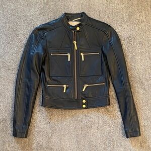 MICHAEL Michael Kors navy leather jacket